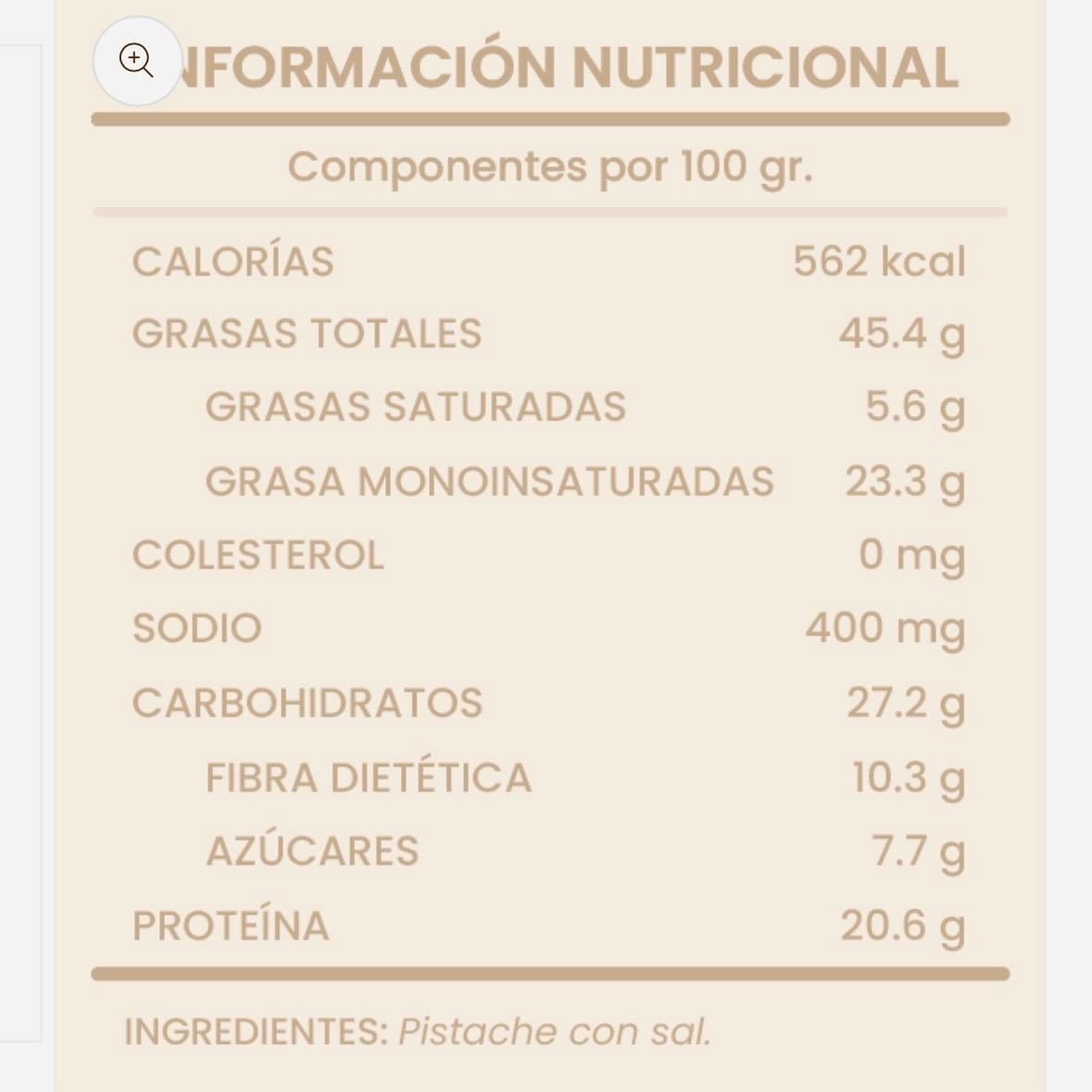 Pistache con Sal 100g
