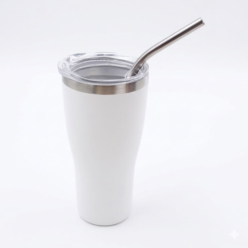 Vaso térmico Mini con popote - Termo de Acero Inoxidable (120ml)