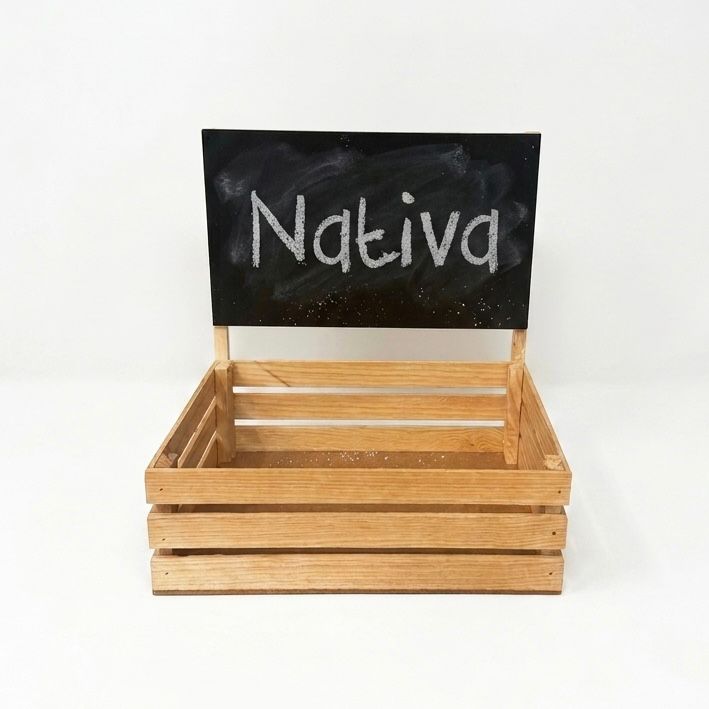 Huacal de Madera con Pizarra Decorativa - Caja Organizadora Personalizable