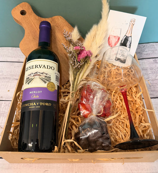 Caja de Regalo con Vino – Momento Bonito