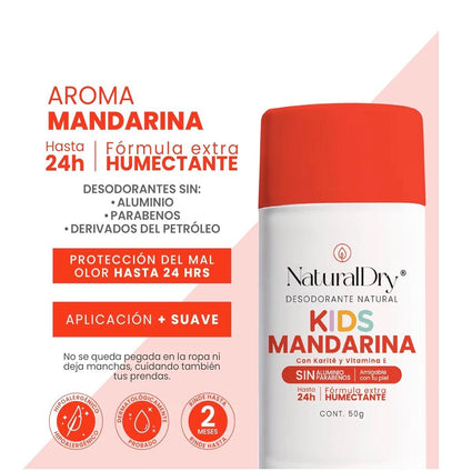 Desodorante Mandarina kids - Natural Dry