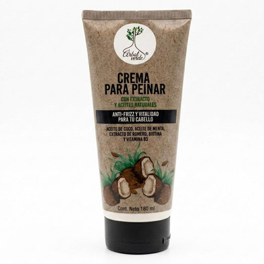 Crema para Peinar Anti-Frizz y Vitalidad - Árbol Verde (180ml)