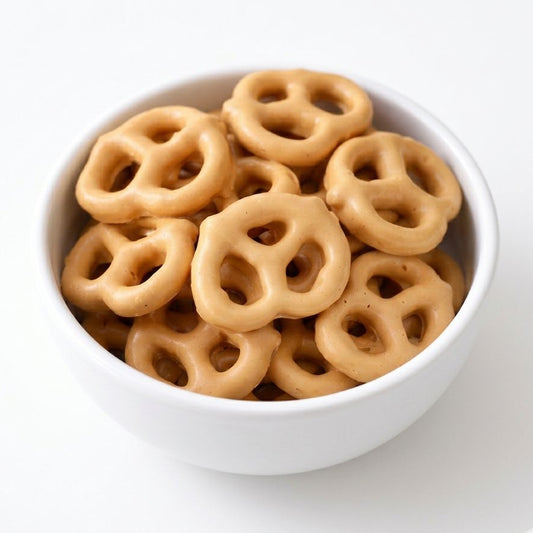 Pretzels cubiertos de crema de cacahuate 100g