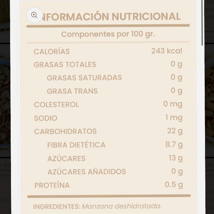 Aros de Manzana deshidratada 100g
