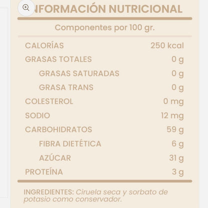 Ciruela pasa sin hueso 160g