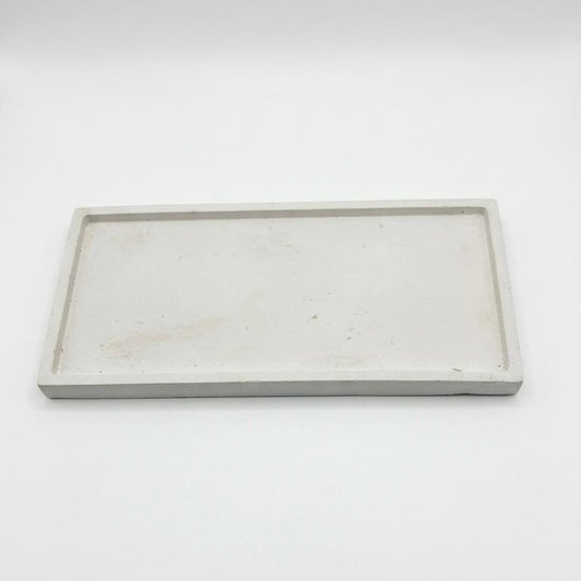 Charola decorativa minimalista | Base para velas y decoración
 Rectangular de cemento - mediana