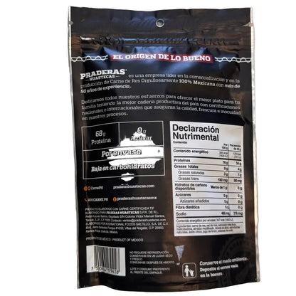 Carne seca snack chile limón | Alta proteína y bajo en carbohidratos
Praderas Huastecas