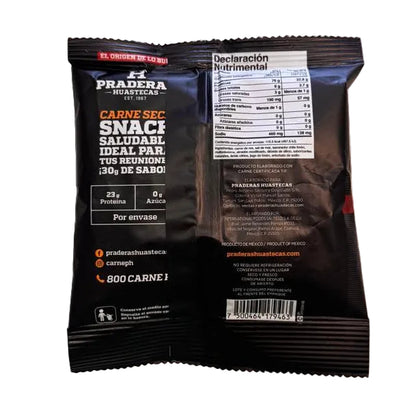 Carne seca snack chile limón | Alta proteína y bajo en carbohidratos
Praderas Huastecas
