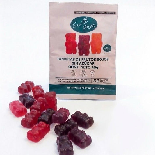 Gomitas Veganas Frutos Rojos (Sin Azúcar & Keto Friendly) 40g – Guilt Free