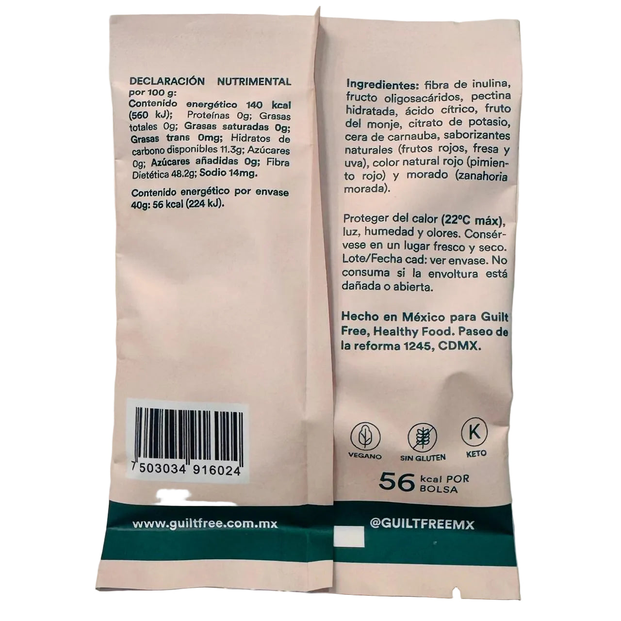 Gomitas Veganas Frutos Rojos (Sin Azúcar & Keto Friendly) 40g – Guilt Free