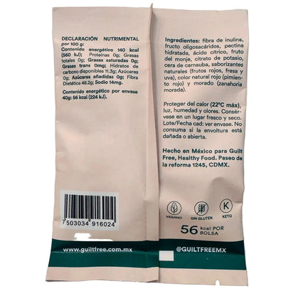 Gomitas Veganas Frutos Rojos (Sin Azúcar & Keto Friendly) 40g – Guilt Free