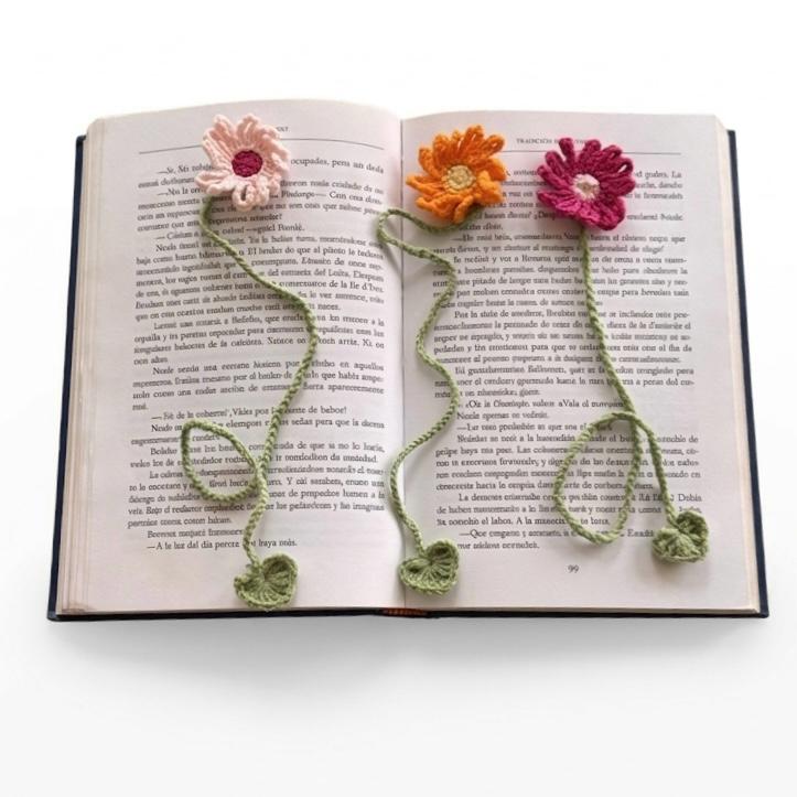 Separador de libro - Flor de Crochet