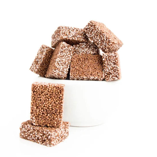 Cuadritos de Amaranto con Chocolate Semiamargo (Sin Lácteos) – 12 pzas