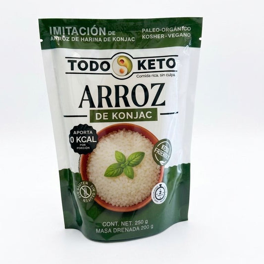 Arroz de Konjac Shirataki - Bajo en Calorías y Sin Gluten - Todo Keto (250g)