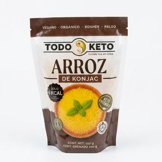 Arroz de Konjac Shirataki con Fibra – Bajo en Calorías y Sin Gluten - Todo Keto (250g)
