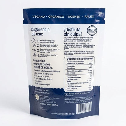 Fideos de Konjac Shirataki - Sin Gluten y Keto - Todo Keto (250g)