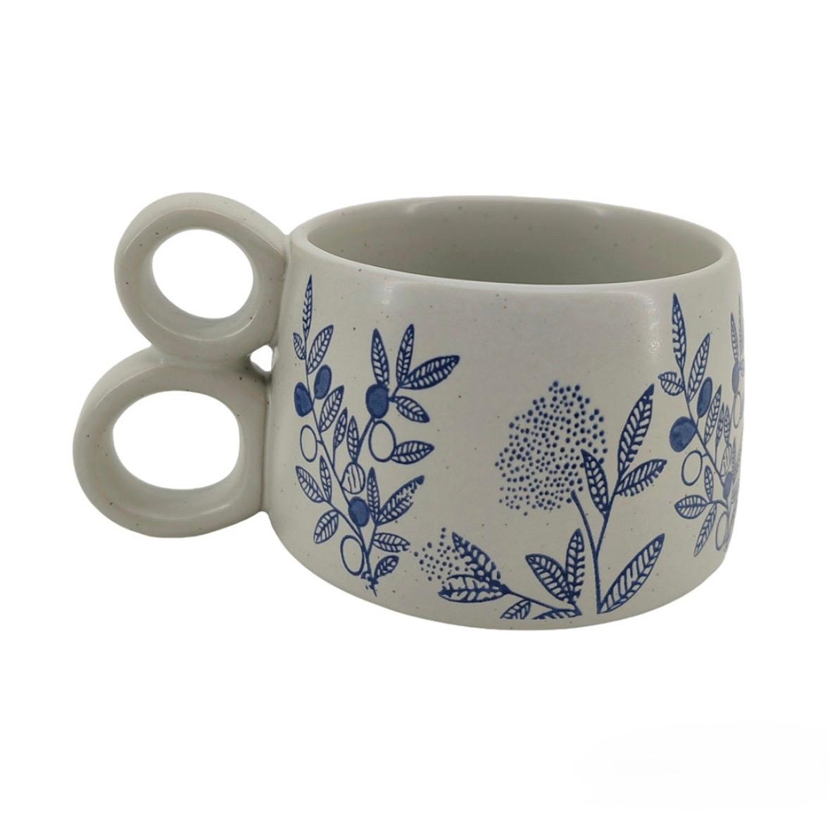 Taza Mediterránea de cerámica - Doble Asa Circular