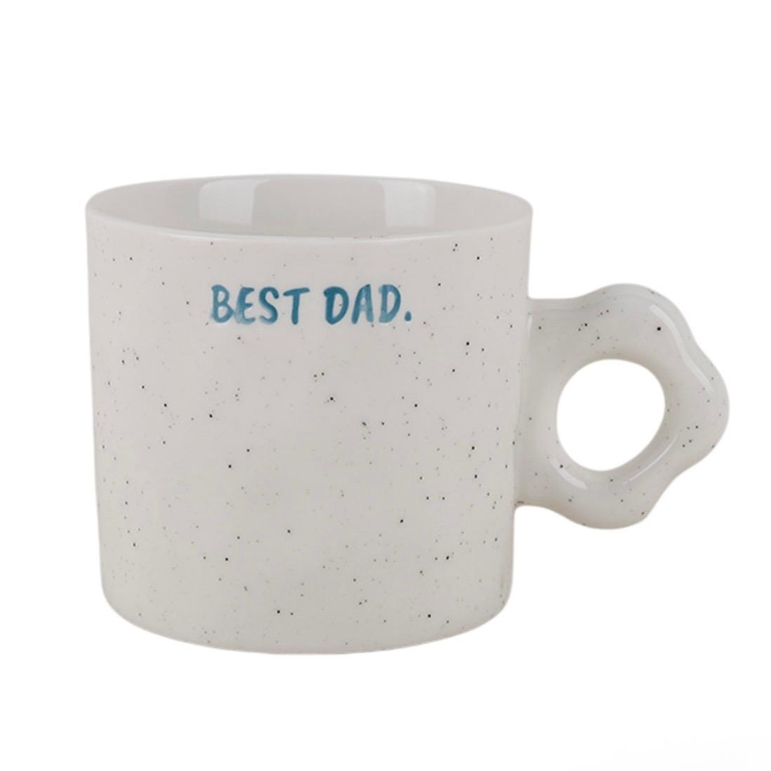 Taza de Cerámica Best Dad - Diseño Artesanal con Asa Orgánica