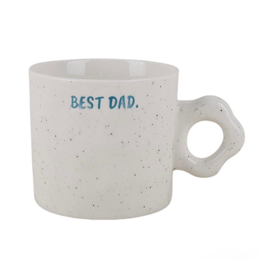 Taza de Cerámica Best Dad - Diseño Artesanal con Asa Orgánica