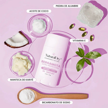 Desodorante Natural - Bergamota - Extra Protección - NaturalDry