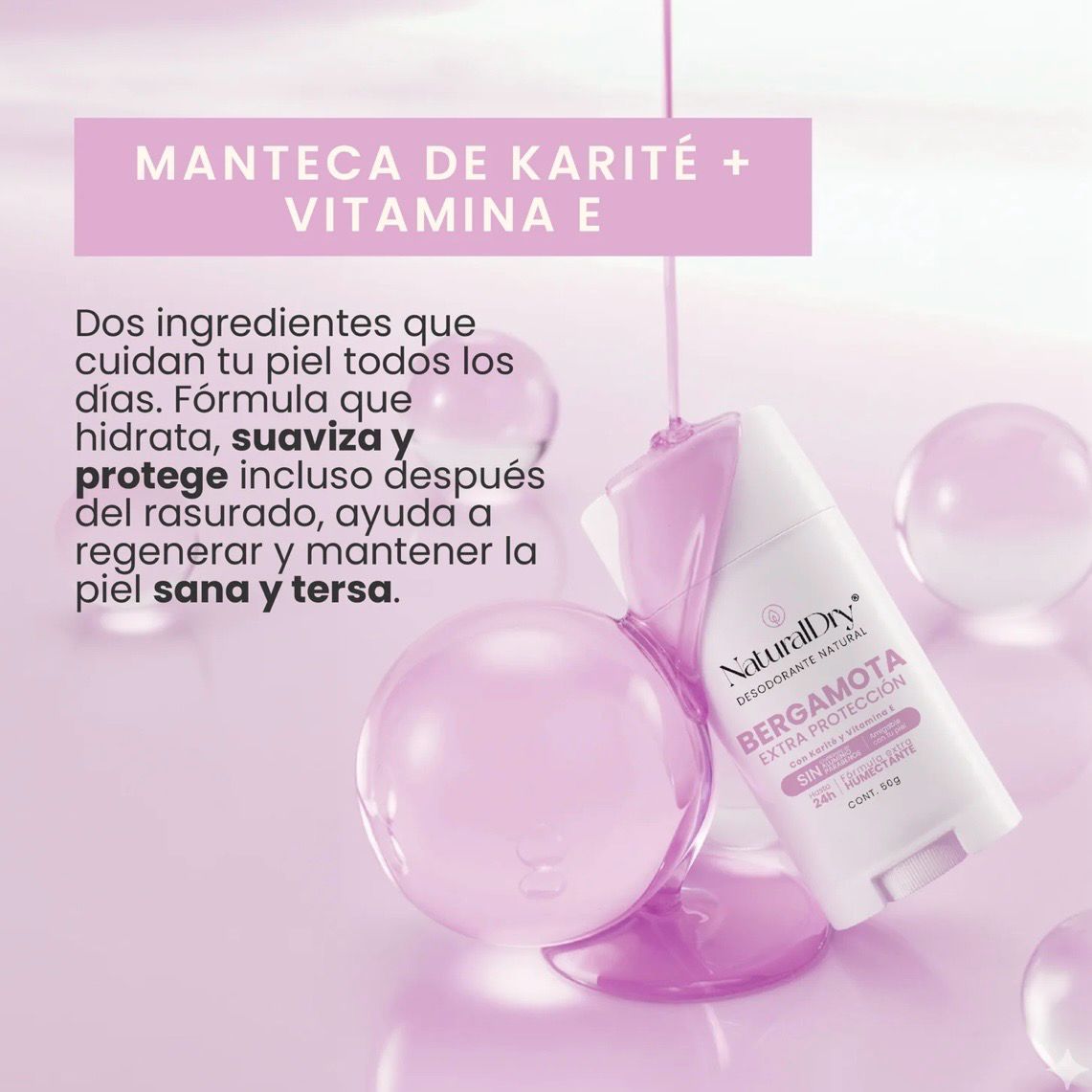 Desodorante Natural - Bergamota - Extra Protección - NaturalDry