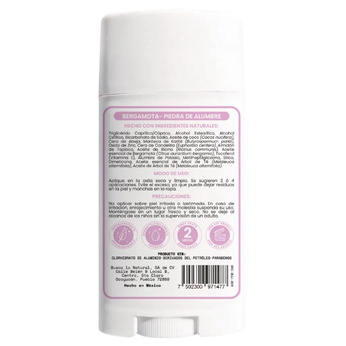 Desodorante Natural - Bergamota - Extra Protección - NaturalDry
