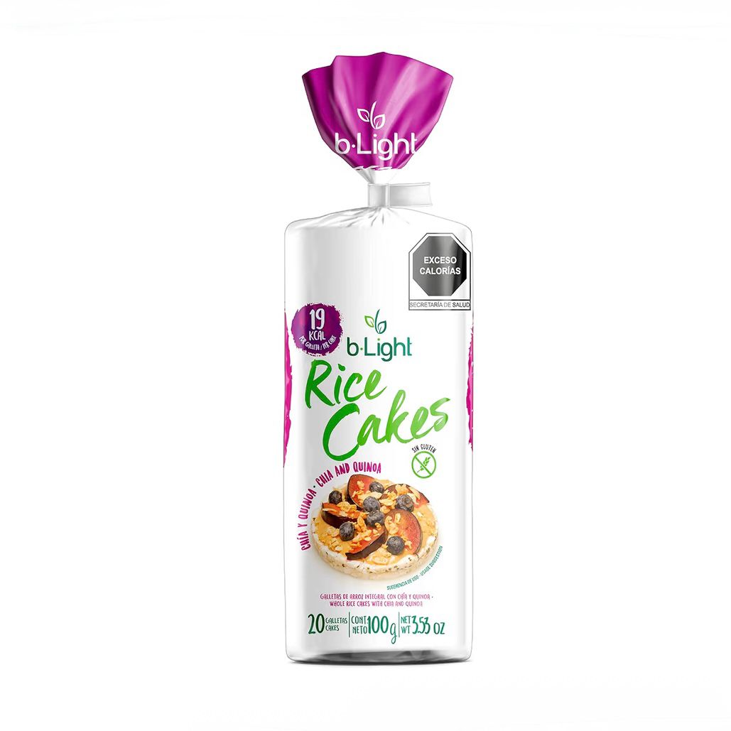Galletas de Arroz Integral con Chía y Quinoa b·Light – Superfoods & Crunch (100g)