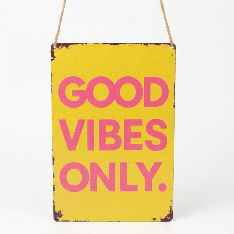 Letrero Decorativo de Madera "Good Vibes Only"