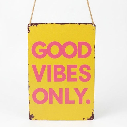 Letrero Decorativo de Madera "Good Vibes Only"