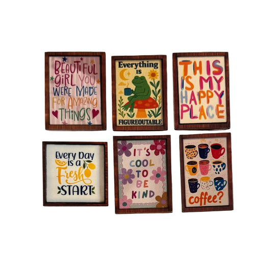 Mini Letreros Decorativos de Madera con Frases Inspiradoras