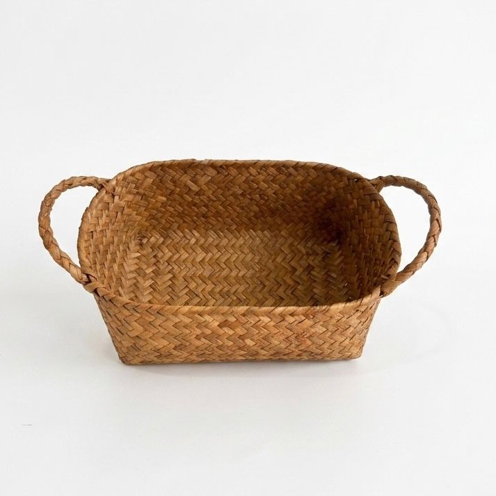 Canasta Artesanal de Fibras Naturales - Organización y Decoración