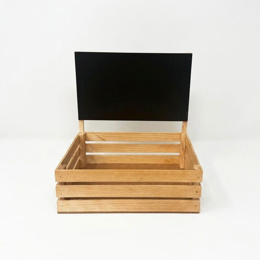 Huacal de Madera con Pizarra Decorativa - Caja Organizadora Personalizable