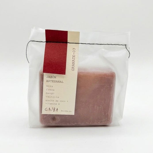 Jabón Artesanal "Granate-03" - Mora y Fresa con Aceite de Coco - CRIBA