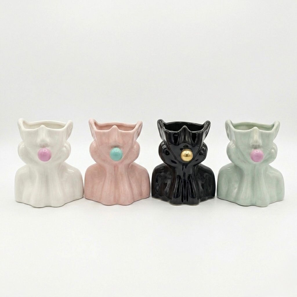 Maceta de Cerámica Lady Chicle - Decoración Estética para Plantas