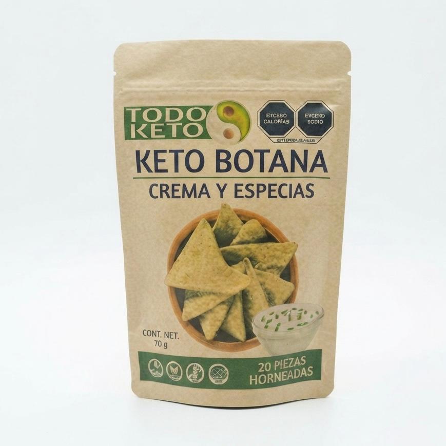 Keto Botana Crema y Especias - Snack Horneado Bajo en Carbohidratos (70g)