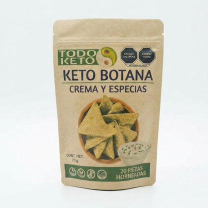 Keto Botana Crema y Especias - Snack Horneado Bajo en Carbohidratos (70g)