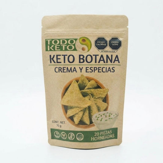 Keto Botana Crema y Especias - Snack Horneado Bajo en Carbohidratos (70g)