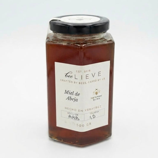 Miel de Abeja Artesanal - beeLIEVE - Frasco de Vidrio 500g