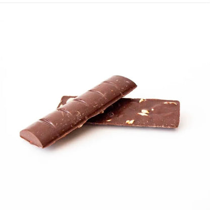 Barras de chocolate semiamargo con cacahuate y hojuelas de soya - Endulzado con piloncillo - Paquete con 2 piezas