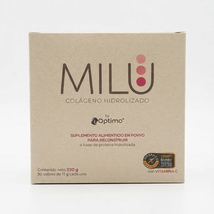 MILÚ Colágeno Hidrolizado by Optimo - Con Vitamina C y Certificación Informed Sport