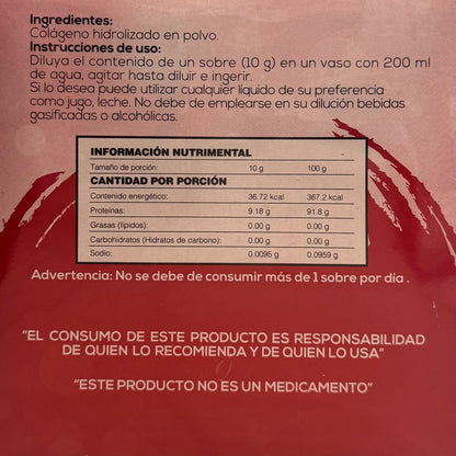 Colágeno Hidrolizado en Polvo by Optimo - 30 Sobres  Proteína Pura