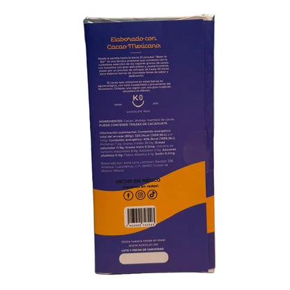 Chocolate Oscuro 63% Cacao Sin Azúcar con Alulosa - Kokolat (Bean to Bar)