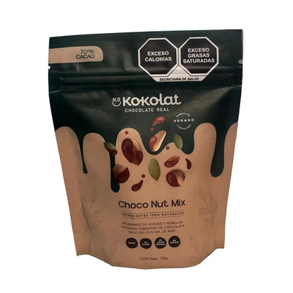 Choco Nut Mix - Enjambres de Nueces y Semillas con Chocolate Oscuro 70% Cacao - Kokolat (Bean to Bar)