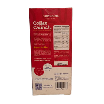 Chocolate Coffee Crunch - con Café y Quinoa- Kokolat (Bean to Bar)