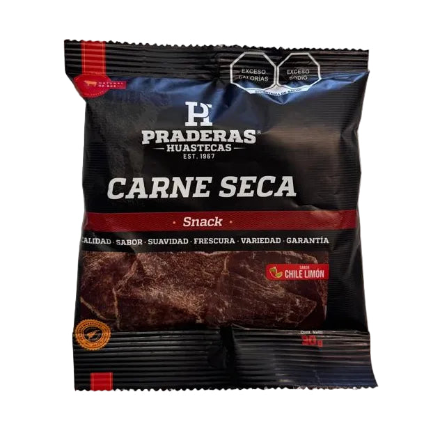 Carne seca snack chile limón | Alta proteína y bajo en carbohidratos
Praderas Huastecas