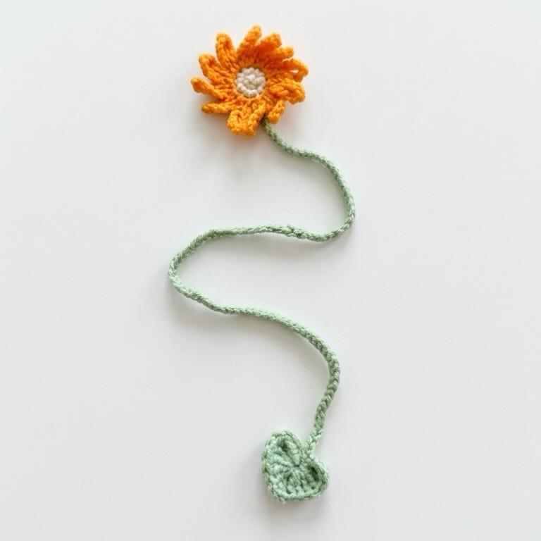 Separador de libro - Flor de Crochet
