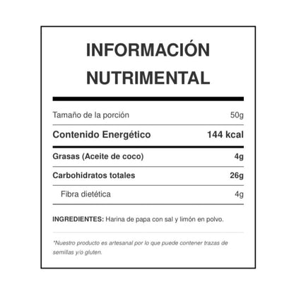 Papas Horneadas Sal y Limón 50g - Snack Saludable y Artesanal