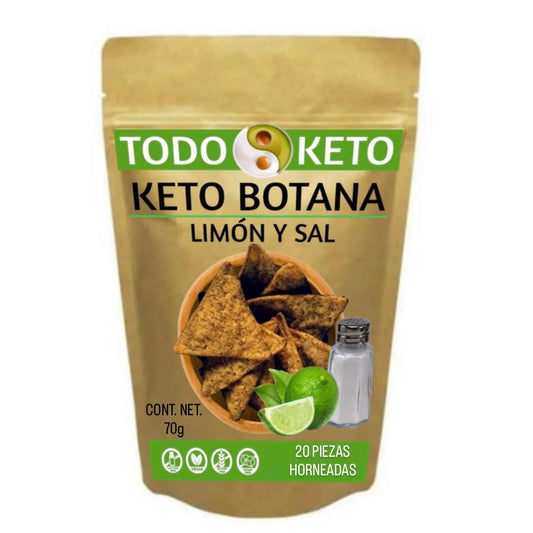 Keto Botana Limón y Sal - Totopos Crujientes y Sin Carbohidratos (70g)