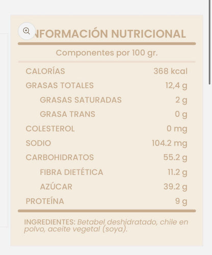 Chips de Betabel horneado Adobado 50g