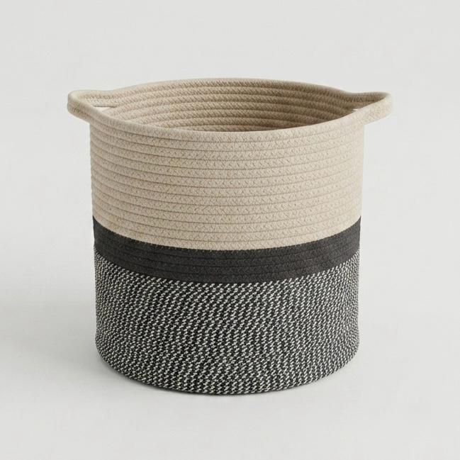 Canasta de Algodón Tejido – Estilo Minimalista y Moderno